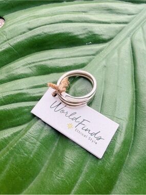 World Finds Fair Trade Coiled Wrap Ring - Silver